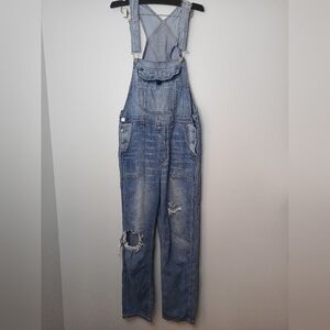 American Eagle AE 90's Boyfriend Blue Denim Overalls Size Small (4-6) Preppy 90s